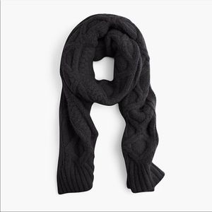 JCREW NWT Black Loopy Oversized Cable-knit Scarf